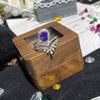 Clear Sky S925 Silver V-Crown Yellow Zircon Drop Ring: Luxury Stackable Double Layer Women's Ring