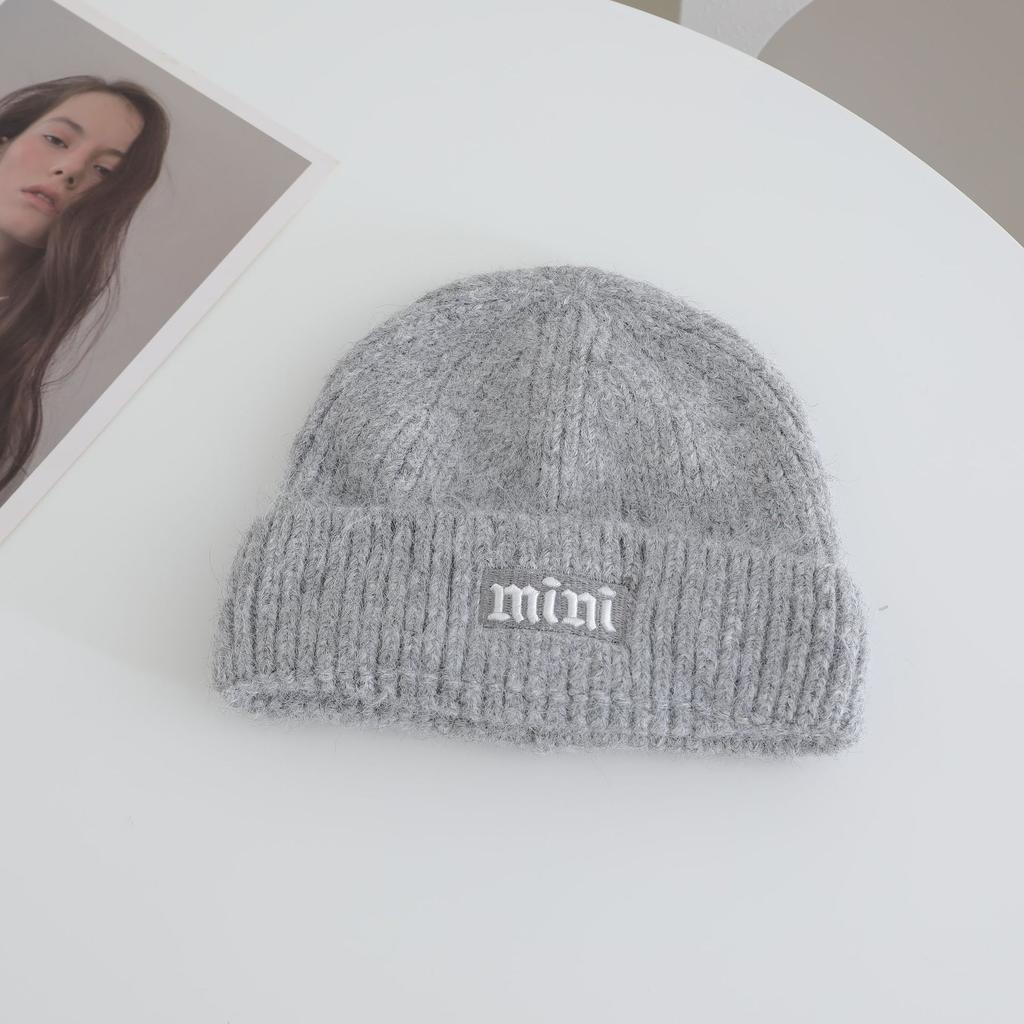 Simple Embroidered Knitted Hat for Women's Autumn and Winter New Collection  Warm Thickened  Cold Hat That Looks Good on The Face Small Ear Protection