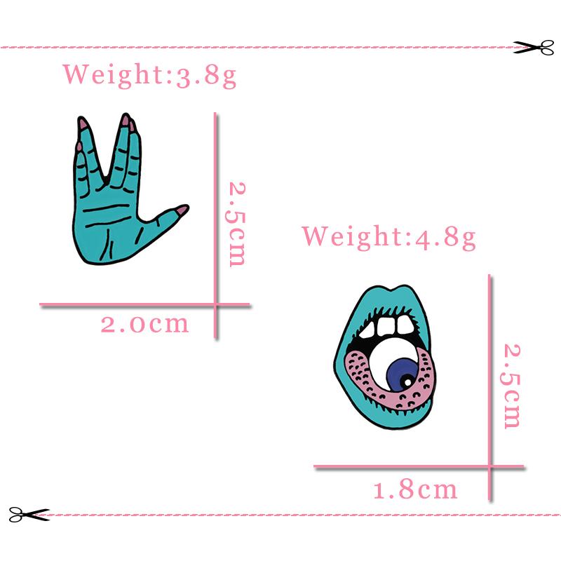 Horror Eyeball In Mouth Witch Hand Enamel Pins Devil Punk Brooch Denim Jackets Shirt Lapel Pin Gothic Badge Cartoon Jewelry Gift