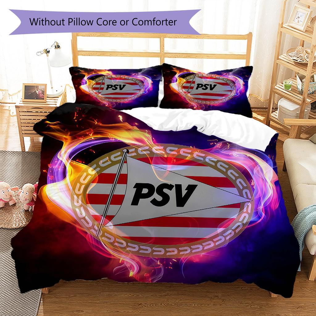 PSV Eindhoven Pattern Bedding Quilt Set Quilt Cover Pillowcase Home Decoration Birthday Gift (1 * duvet cover + 2 * pillowcase, without core)