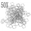 50PCS 15mm Connectors Clasps Split Key Ring Loop Hoop KeyChain Stainless Steel