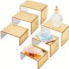 6Pcs Transparency Gold Acrylic Organizers Shelf For Figurines Jewelry Store Window Decoration