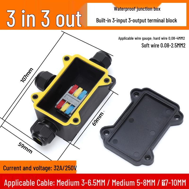 Boîte de jonction de terminal étanche IP68 pour usage extérieur, submersible et étanche à la pluie, idéale pour les lampadaires.