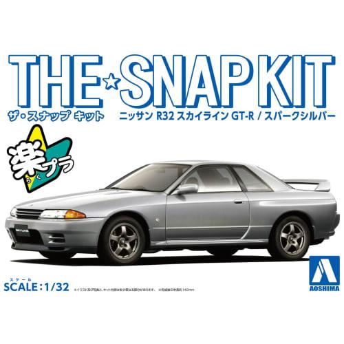 Aoshima Bunka Kyozai (AOSHIMA) 1/32 The Snap Kit Series Nissan R32 Skyline GT-R Spark Silver Pre-Colored Plastic Model Kit 14-D