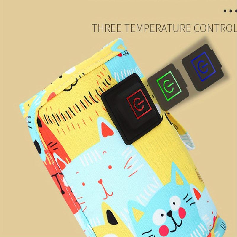 Three-speed Thermostat Cartoon Warm Milk Set, Home Outdoor Portable Bottle Insulation Set USB Heating Constant Temperature Bottle Set
