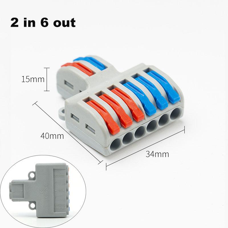 

Універсальний 1 2 3 в 1 2 3 4 6-контактний вихідний швидкий кабель змінного струму, роз єм, компактний розгалужувач, проводка, кабель, вставний блок q1 2 in 6 out