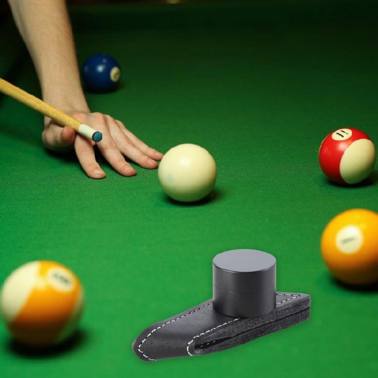 Magnetic Billiard Snooker Pool Cue Chalk Holder With Belt Clip Portable Leather Magnetic Pocket Billiard Chalk Holder