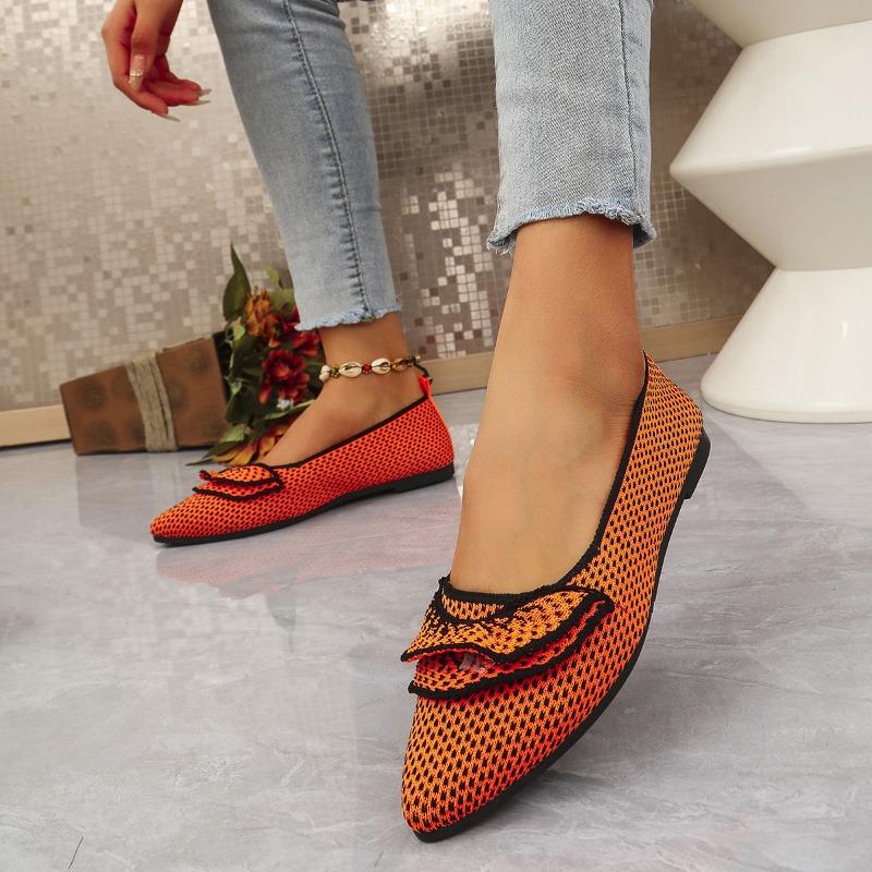 N Nü Spring/Summer New Pointed Toe Flat Single Shoes Large Size Fashion Flying Weaving One Step Casual Women's Shoes