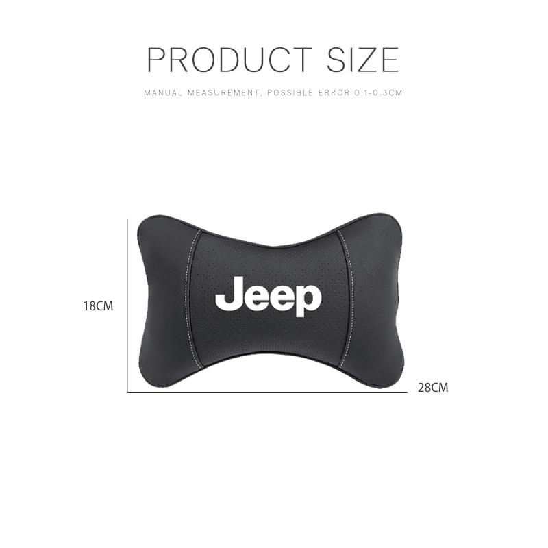 Car Seat Headrest Auto Logo Neck Pillow For Jeep Wrangler Rubicon Renegade Compass Grand Cherokee Patriot Liberty Gladiator JK