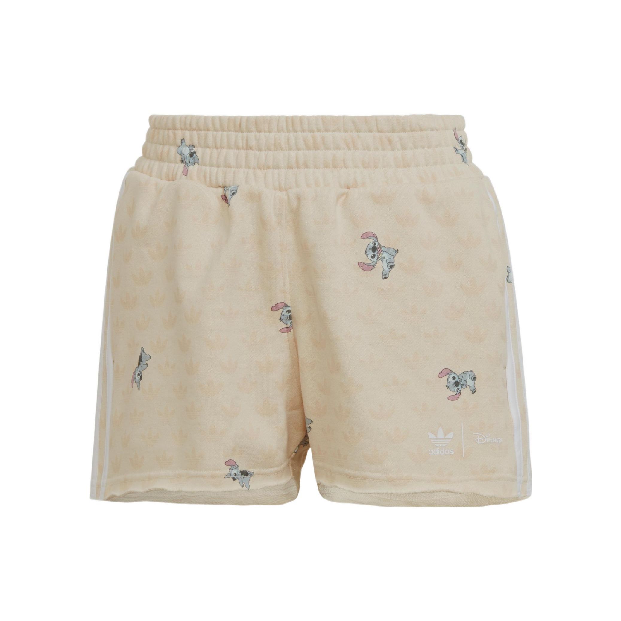 

Adidas Originals X Disney Collaboration All Over Print Striped Loose Fit Casual Shorts Women Shorts Khaki HT3948 38