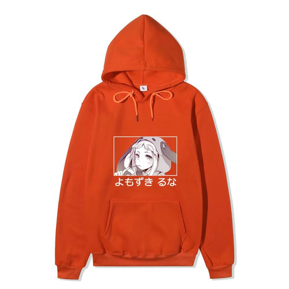 Black Warm Fleece Hooded Sweatshirt Kakegurui Compulsive Gambler Kirari Color Print Japanese Title Loose Street Hoodie