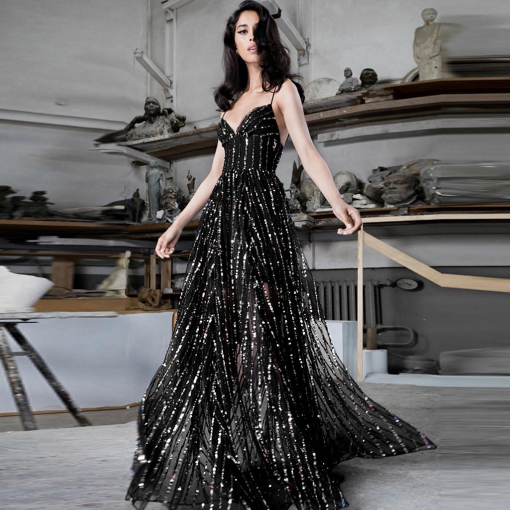 

Женщины слинг крест свадьба V-образным вырезом элегантное вечернее вечернее тонкое полое кружевное платье