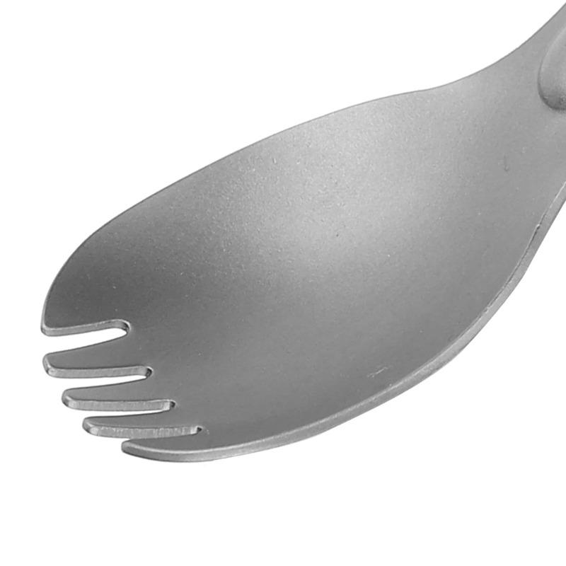 Cuillère de Camping à Long Manche Légère Titane Vaisselle Résistance à la Corrosion Spork/Cuillère Matériel de Camping