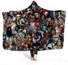 Hooded Blanket Horror Mysterious Character Hooded Blanket for Adult Gothic Sherpa Fleece Wearable Throw Blanket Microfiber