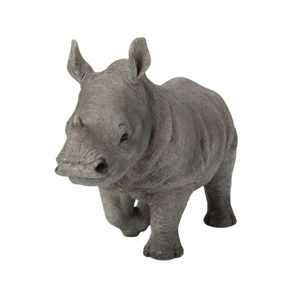 Ubia Walking Rhino (Small) 19 x 7.5 x 13 cm Doll Figurine Ornament Animal Garden Decoration H16367