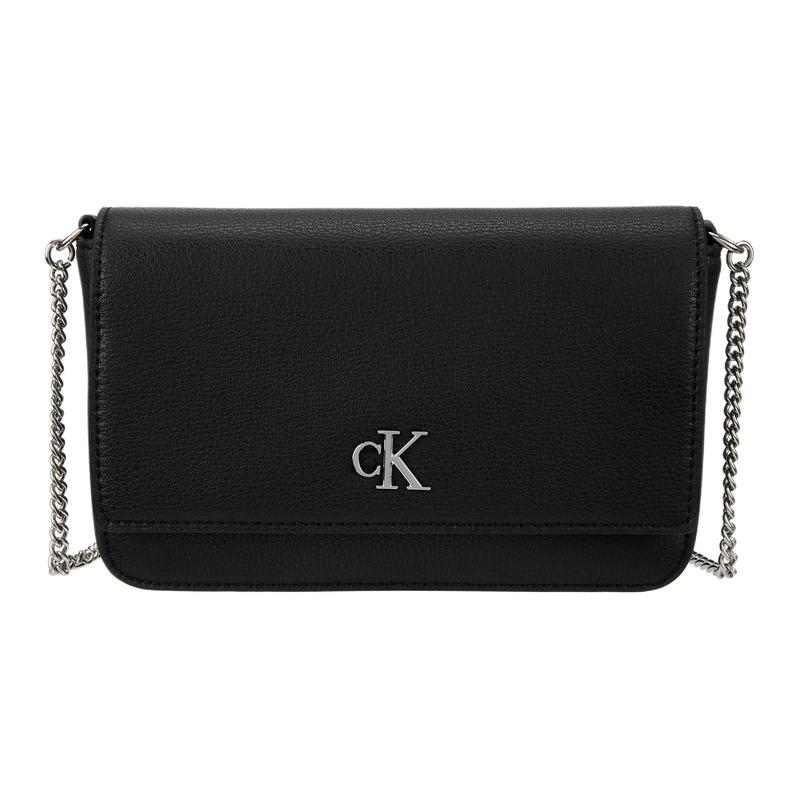 Calvin Klein Minimal Series Brand Logo Chain Polyester and Polyurethane Shoulder Crossbody Bag Women s Black чёрный