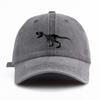 pc Black T Rex Print Washed Baseball Cap for Adults  Minimalist Retro Style Casual Soft Adjustable Dad Hat Perfect As Gift