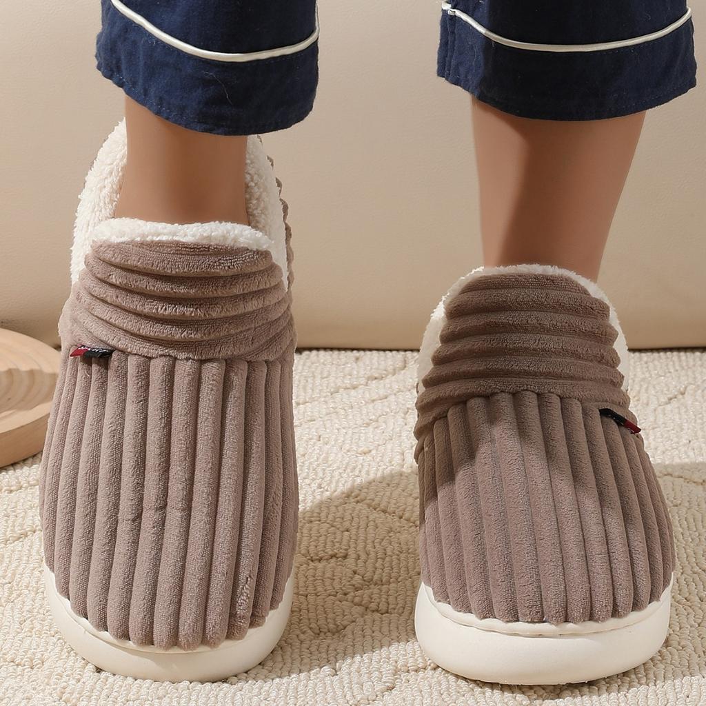 High-top Cotton Shoes Winter Cold-proof Thick-soled Indoor Warm Plush Cotton Slippers Couple