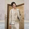 JK&JS Golden Bamboo Jacquard New Chinese Style Short Coat
