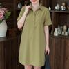 ZANZEA Women Casual Turn Down Collar Loose Short Sleeve Shirt Dress
