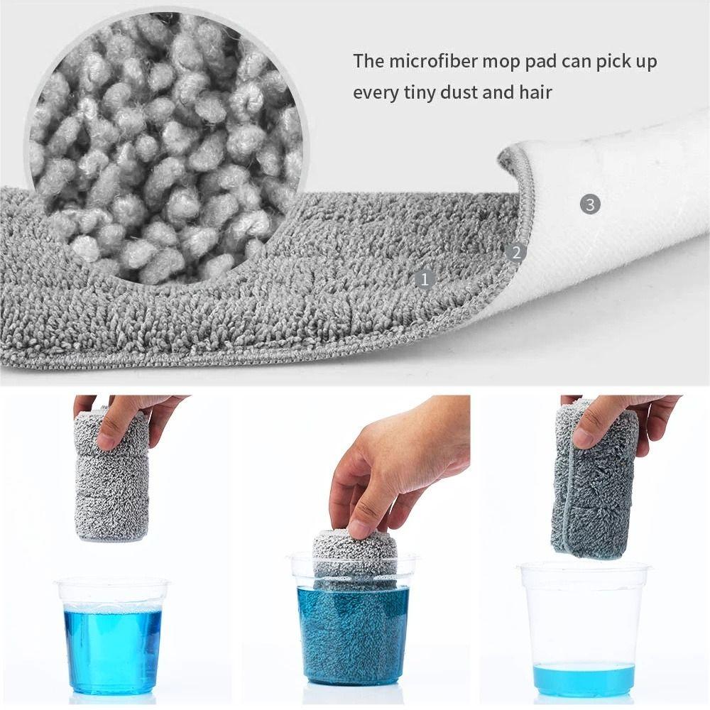3PCS Microfiber Flat Mop Replacement Cloth Washable Mop Refill Durable Lazy Mop Cloth