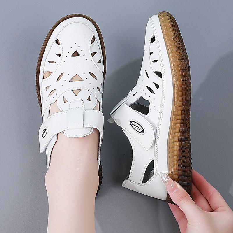 Letnie damskie sandały rzymskie Mary Jane buty plażowe z zakrytymi palcami casualowe miękkie sandały do chodzenia dla dziewczynki plus size