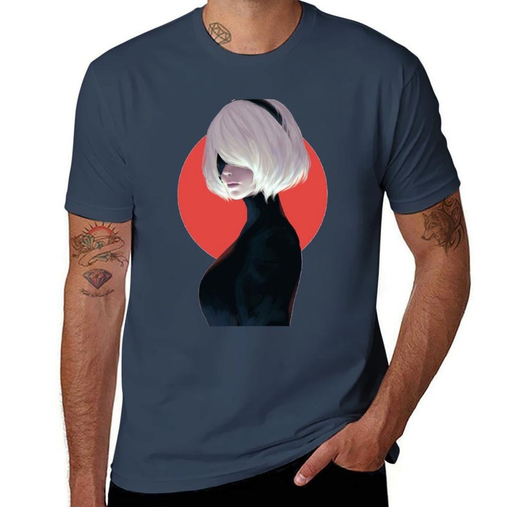 Nier Automata 2B T-Shirt Mann T-Shirts für Männer T-Shirt Mann Einfaches T-Shirt