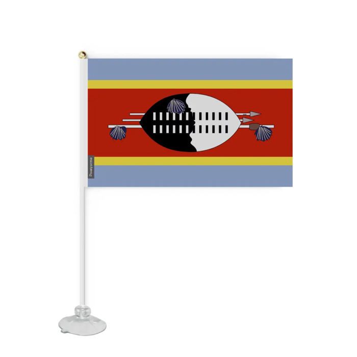 Drapeau - Eswatini - Mini Drapeau Ventouse - 14 x 21 cm - Polyester - Impression Recto/Verso