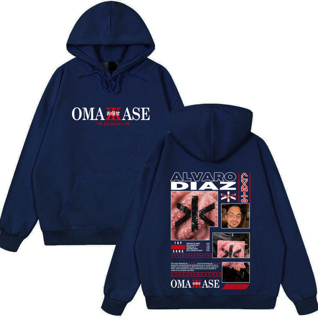 Alvaro Diaz Omakase Album Tour Print Hoodie Men Women Hip-Hop Sweatshirts Long Sleeves Casual Loose Gothic Punk Pullover