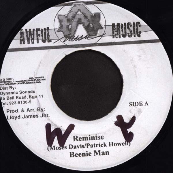 

7inch Record BEENIE MAN - Reminise NONE Awful Music 2002 Jamaica Reggae, Ska & Dub Used