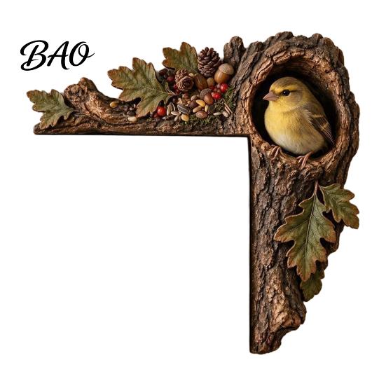Decorative Accents for Reading Nooks Chipmunk Tree Door Topper, Squirrel Owl Wooden Frame Sign, Funny Whimsical Rustic Home Wall Animals Corner