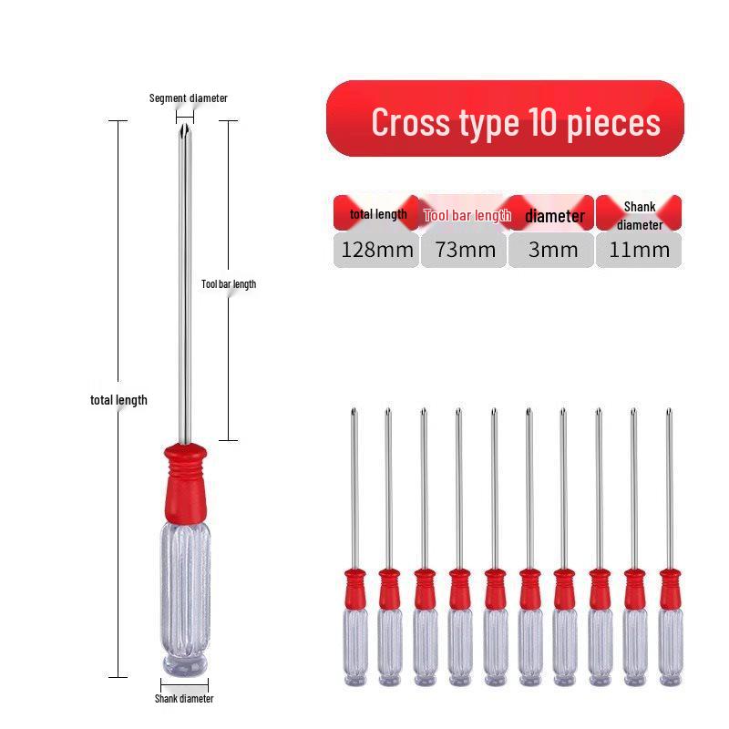 Small Phillips/Slotted Flathead Screwdriver with Transparent Handle for Computer Repair
