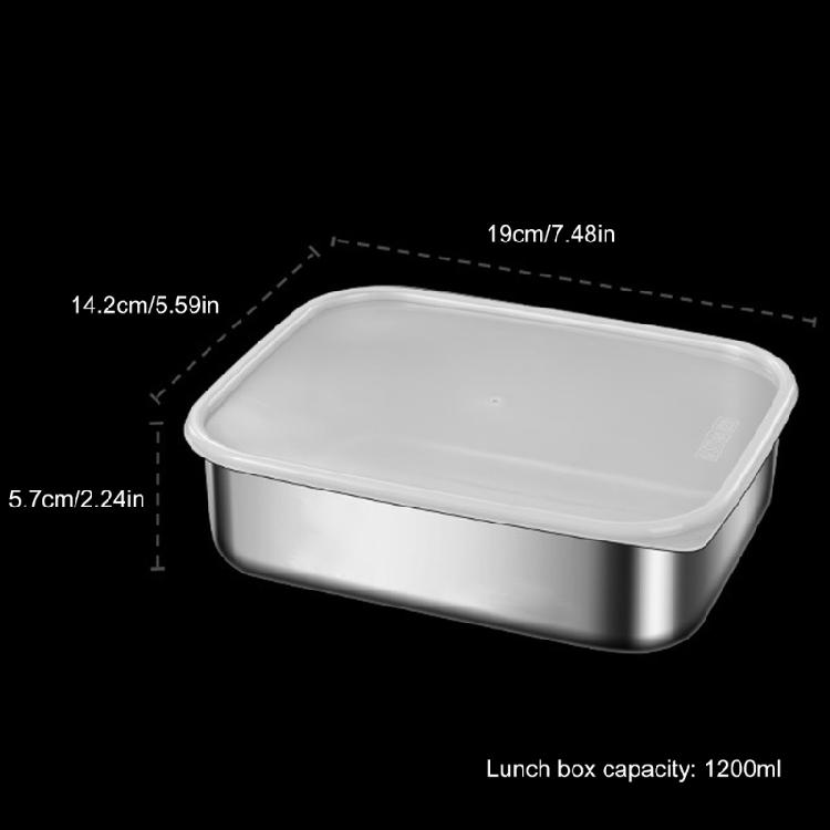 Stainless Steel Food Container with Lid Large Capacity Lunch Storage Box Meal Preparation Case Crisper for Daily Use