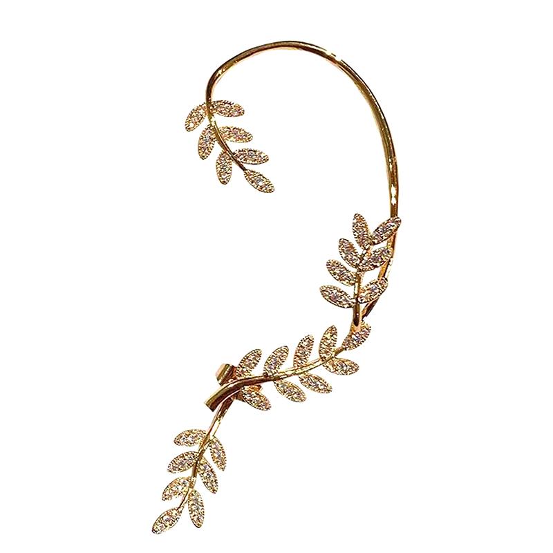Sparkling Leaf Ear Clip Non-Piercing Earring For Women Leaves