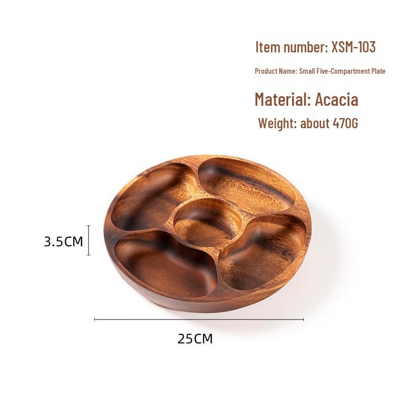 

Abay Acacia Wood 5-Compartment Serving Tray