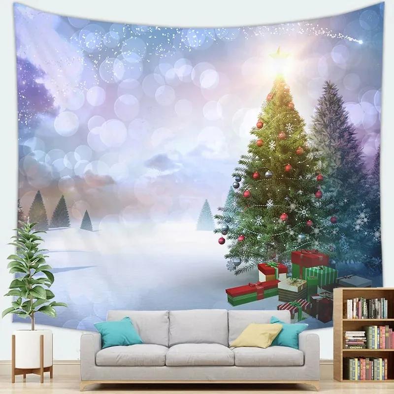 Christmas Theme Snow Christmas Tree Tapestry Bedroom Living Room Home Christmas Decoration