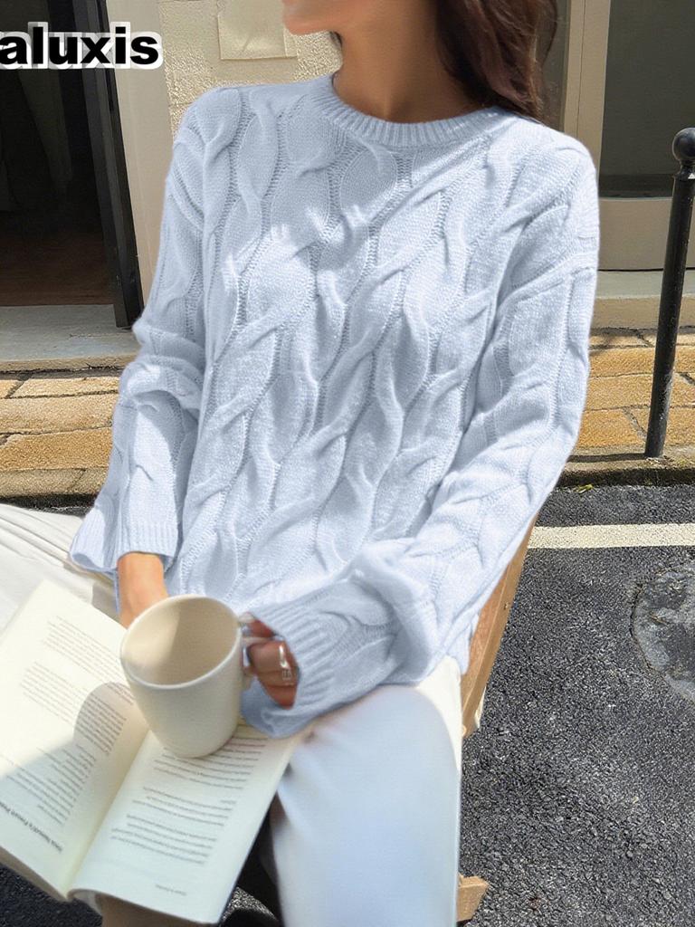 Casual Simple Long Sleeve Solid Color Backless Sweater Women's Fall Winter Clothing