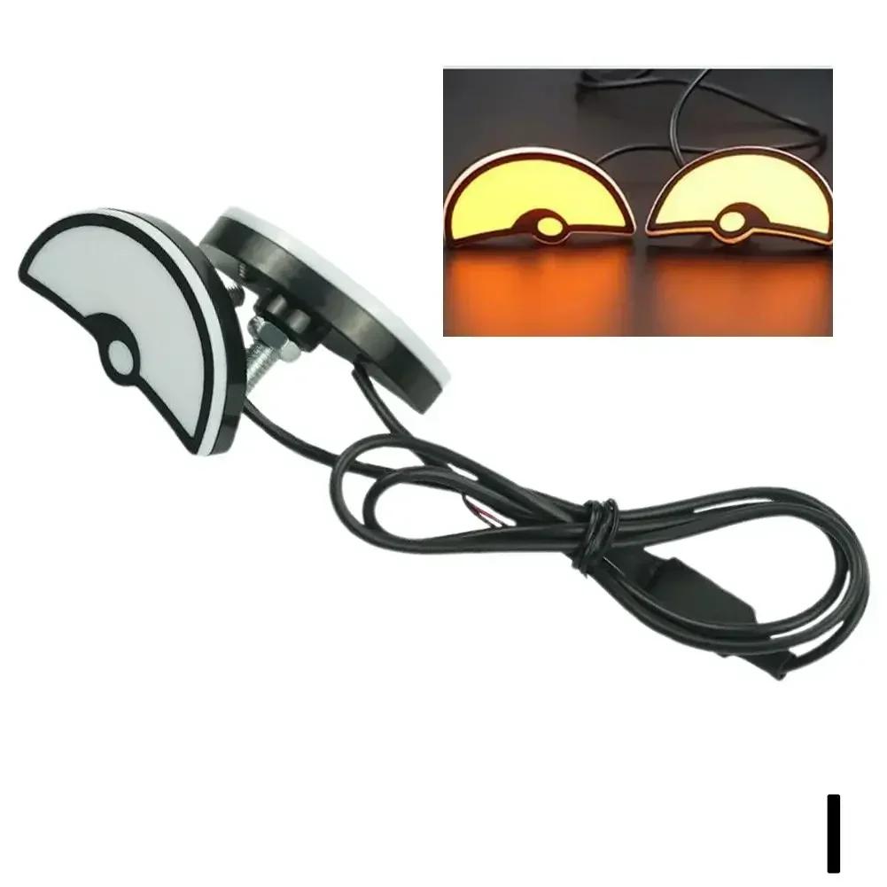 1Pair Motorcycle LED Triangle Half Circle Devil Eye Lights Car Tail Decorative Lamp Mini Eagle Eye Lamp Exterior Accessories