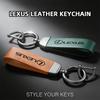 csgpkv1 Car Keychain Cowhide Leather Key Rings Waist Buckle Carabiner For Lexus F-SPORT ES RX NX LS UX LM LX GX LC RZ IS CT GS RC HS SC