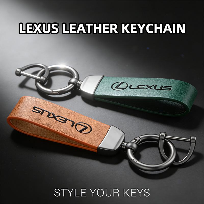 csgpkv1 Car Keychain Cowhide Leather Key Rings Waist Buckle Carabiner For Lexus F-SPORT ES RX NX LS UX LM LX GX LC RZ IS CT GS RC HS SC