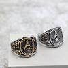 Vintage Solid Stainless Steel Mens Masonic Ring Personalized Band