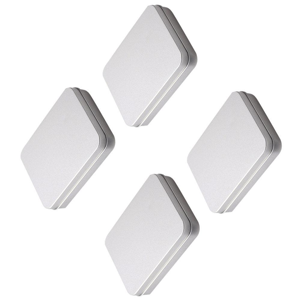 4Pcs Mini Tinplate Candy Boxes Portable Packaging Storage Containers for Wedding Party Birthday Gift Treat Crafts Flat Silver