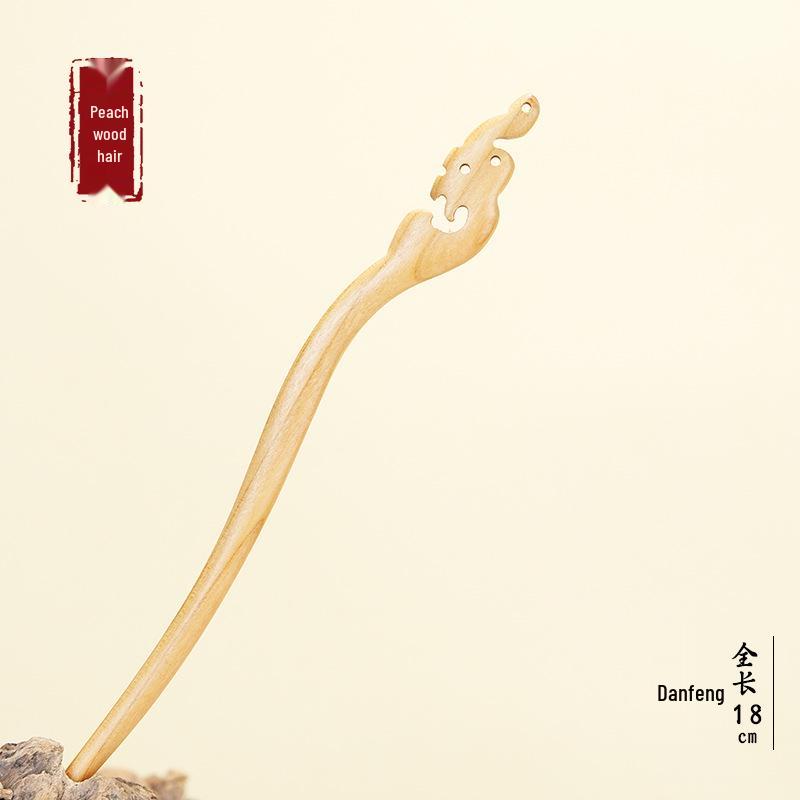 Hochwertige Haarnadel mit chinesischem Knoten aus Pfirsichholz - Neues Frühlingsstil-Haaraccessoire für Damen