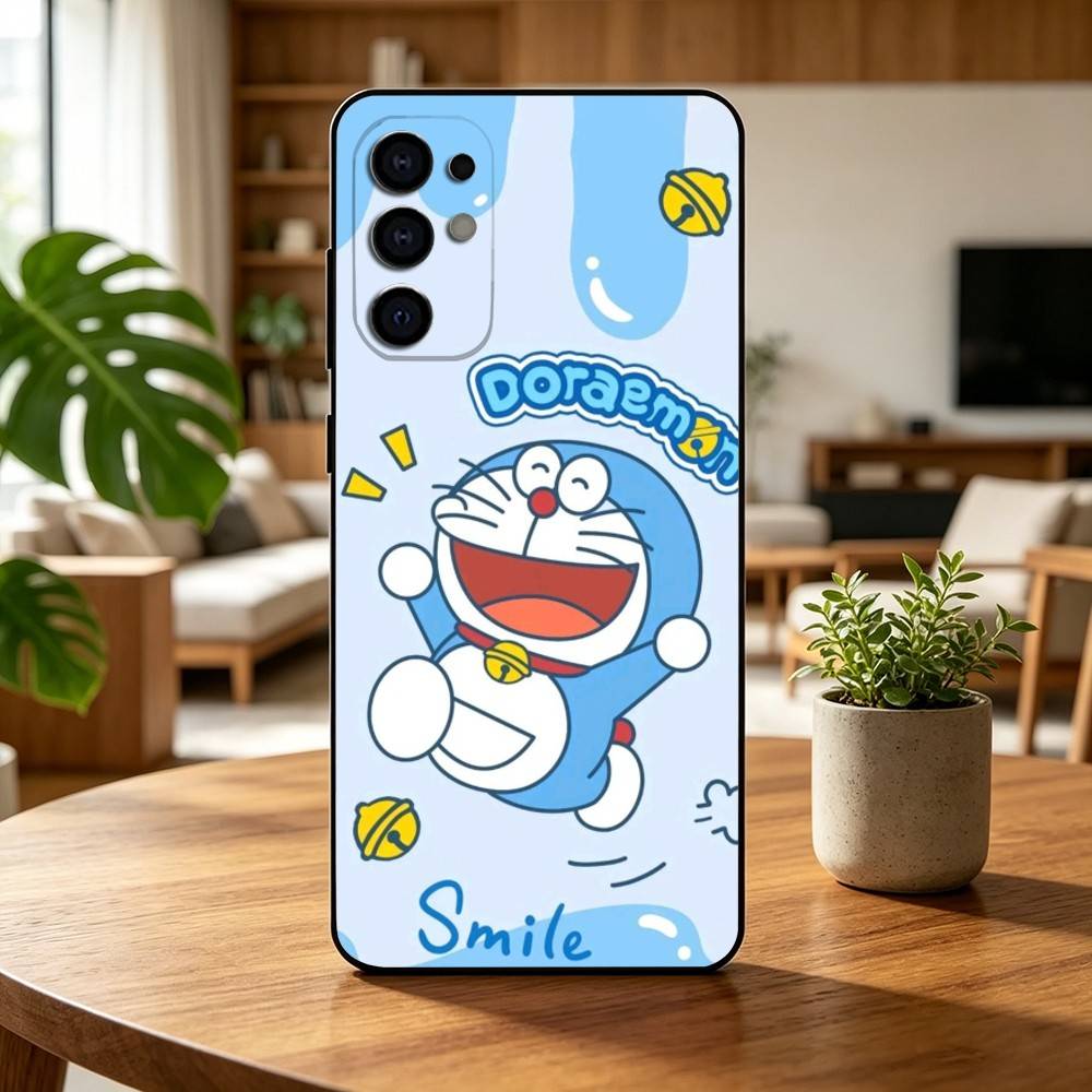 Cute Cartoon M-Doraemon Shockproof Phone Case Black Silicone Soft For Samsung S25,S24,S21,S22,S23,S30,Ultra,S20,Plus,Fe,Lite