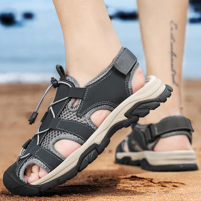 Fashion High Quality Casual Leather Shoes For Men British Style Classic Outdoor Antiskid Breathable Sandals Soft Bottom Walking Sneakers