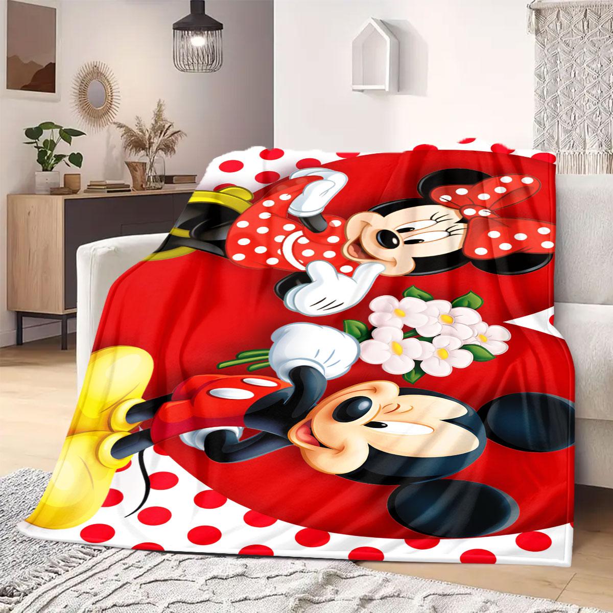 

Mickey Flannel Blanket for Bedrooms Sofas Beds Chairs Picnics Travel Cartoon Print Home Decor Unique Gift Various Sizes 75x90cm
