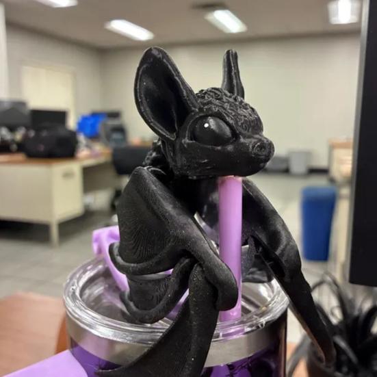 Halloween Bat Straw Cover Cap Reusable Straws Topper Festive Atmosphere Straws 10/12mm Diameter Straws Protector for Tumbler Cup