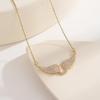 Angel Wing Necklace Women'S Diamond-Encrusted Fashionable Temperament All-Match Titanium Steel Clavicle Chain