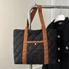 Women Retro Personality Large Capacity Quilted Shoulder Bags Casual Contrast Color Handbags Oxford Padded Tote Shopping Bags MIT