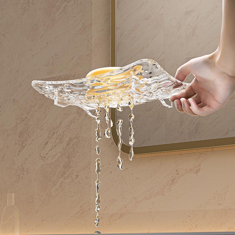 Luxury Glacier Texture Soap Dish & Vanity Countertop Rack